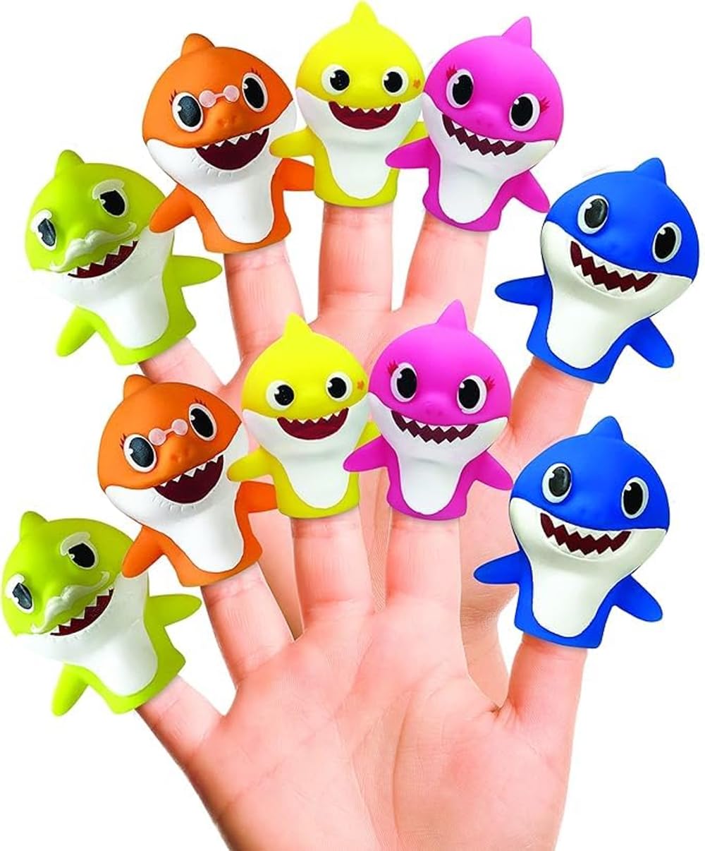 Nickelodeon Baby Shark 10 Pc Finger Puppet Set - Party Favors Educational Bath Toys Story Time Floating Pool Toys Beach Toys Finger Toys Playtime