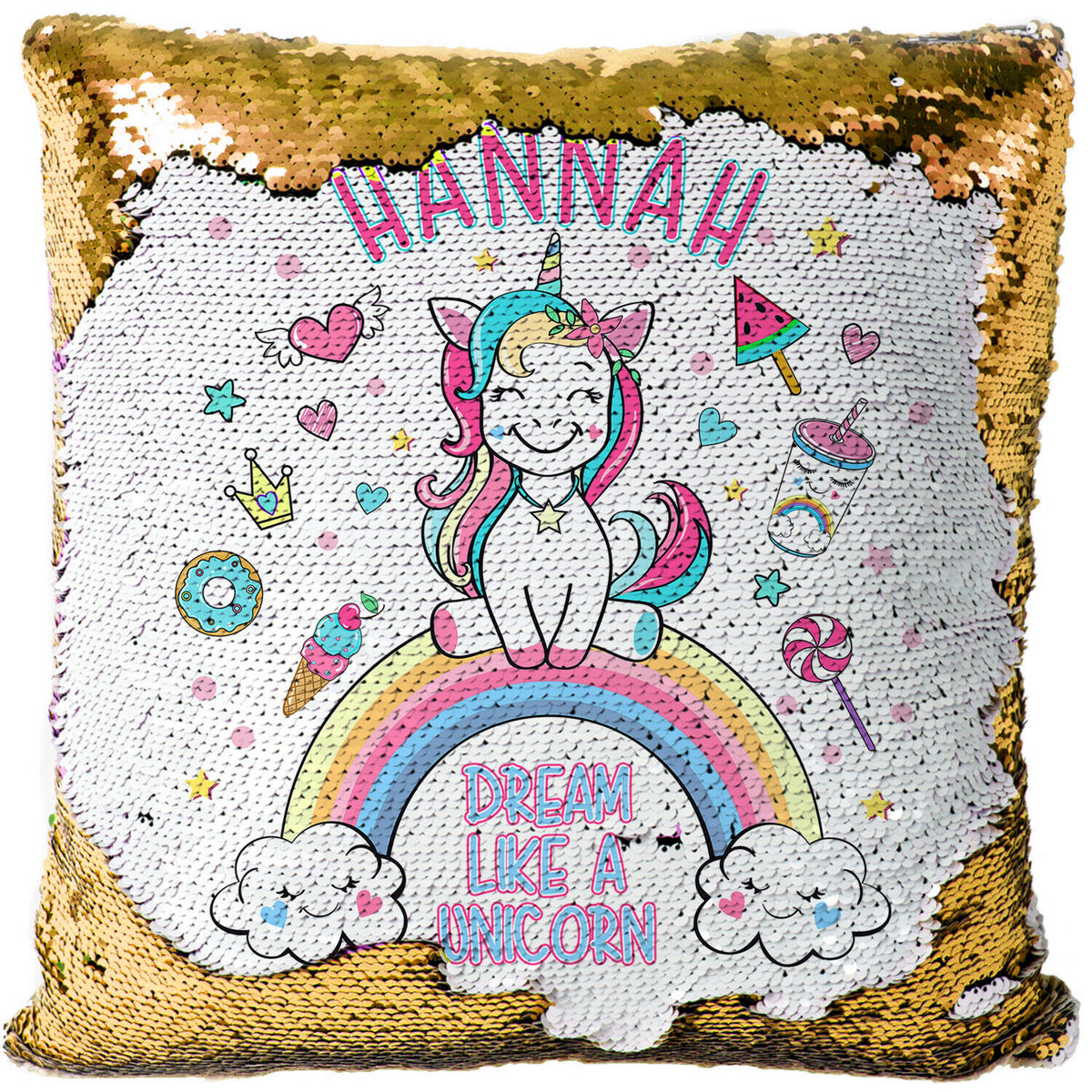 New Sequin Unicorn Print Pillowcase for Home Decor
