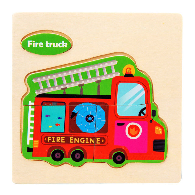 Eco-Friendly Wooden Animal & Vehicle Puzzle