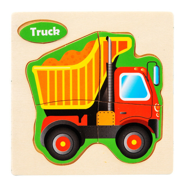 Eco-Friendly Wooden Animal & Vehicle Puzzle