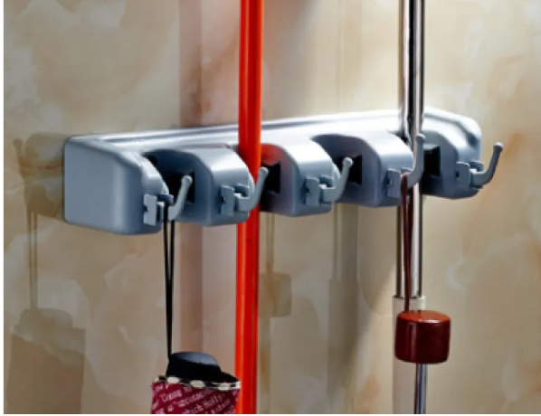 Versatile Plastic Mop & Broom Holder