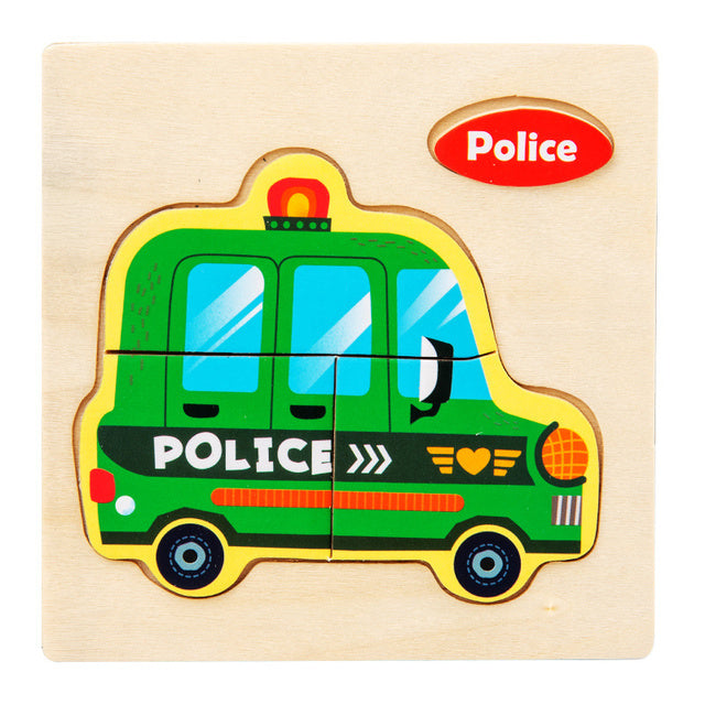Eco-Friendly Wooden Animal & Vehicle Puzzle