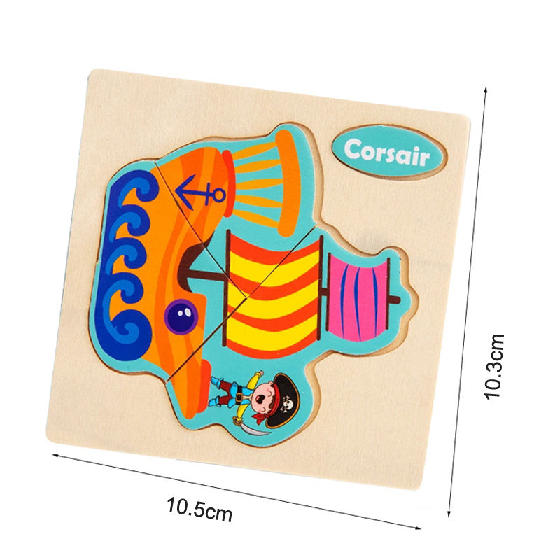 Eco-Friendly Wooden Animal & Vehicle Puzzle