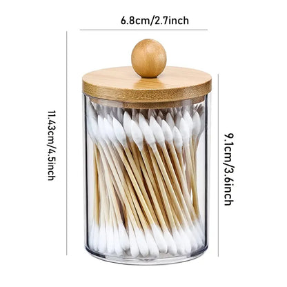 Bamboo Lid Vanity Jars Set