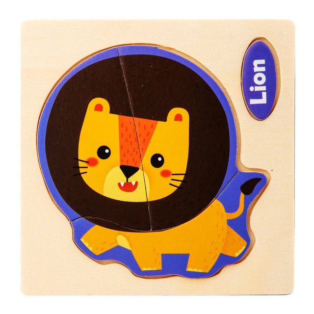 Eco-Friendly Wooden Animal & Vehicle Puzzle