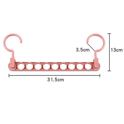 Space‑Saving Nine‑Hole Clothes Hanger – Adjustable Closet Organizer