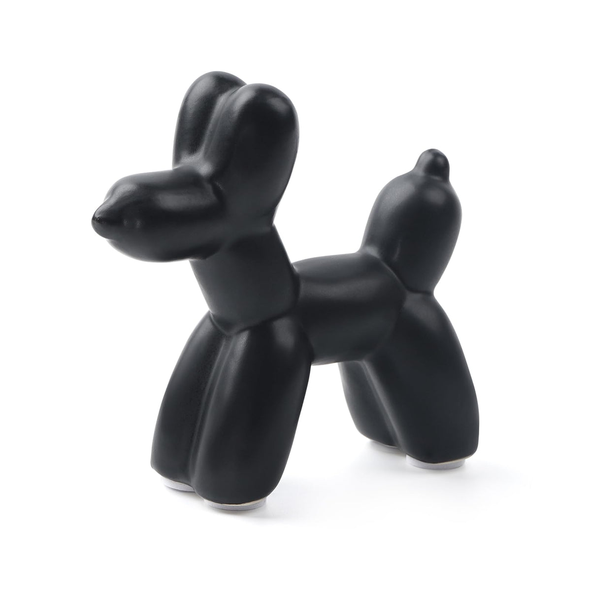 Notakia Cute Ceramics Balloon Dog Statue Crafts Living Room Desktop DecorationsHandmade Modern Small Ceramic Animal Statue Ornament Home Decor Accents (Black Dog)