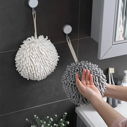 Chic Chenille Hand Towel with Hook
