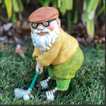 Golf-Themed Garden Gnome Statue