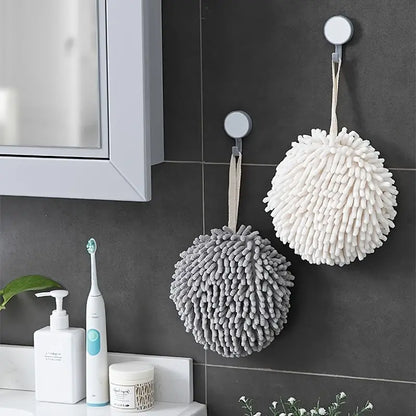 Chic Chenille Hand Towel with Hook