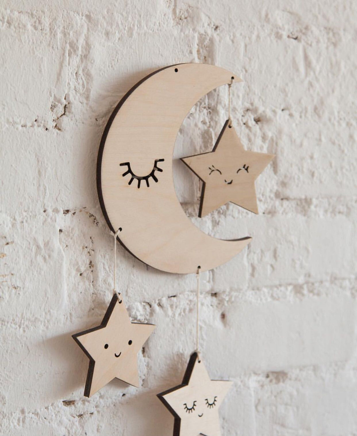 Nordic Home Decor Eyelash Moon Creative Pendant
