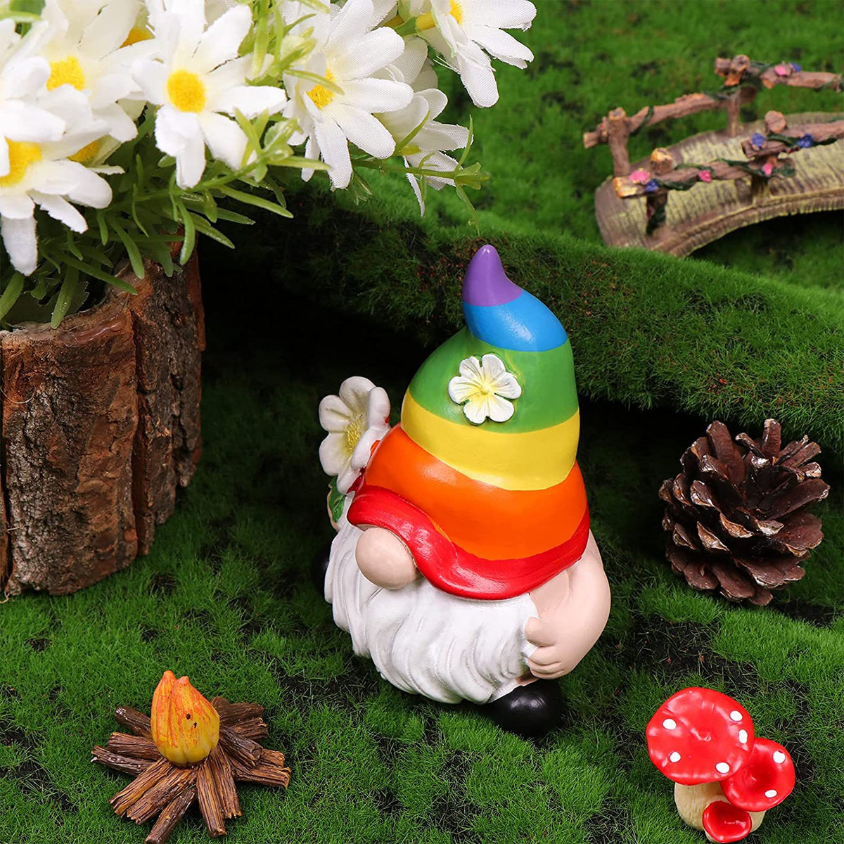 Colorful Garden Gnome Resin Statue