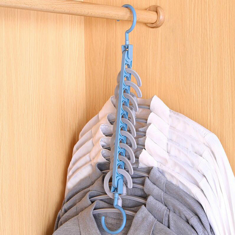 Space‑Saving Nine‑Hole Clothes Hanger – Adjustable Closet Organizer