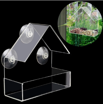 Sleek Acrylic Bird Feeder & Cage