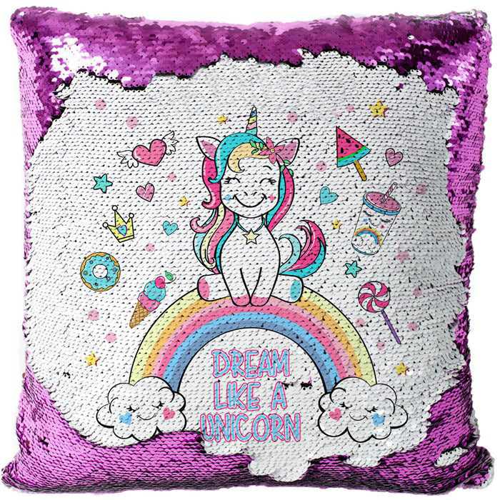 New Sequin Unicorn Print Pillowcase for Home Decor