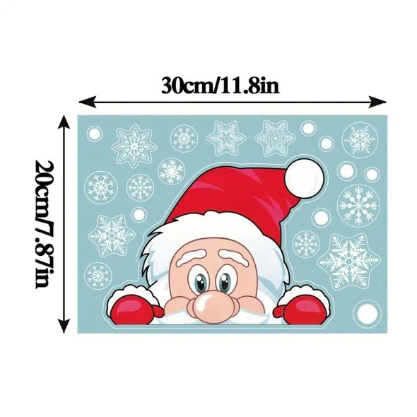 4-Pack Christmas Snowflake & Character Window Clings