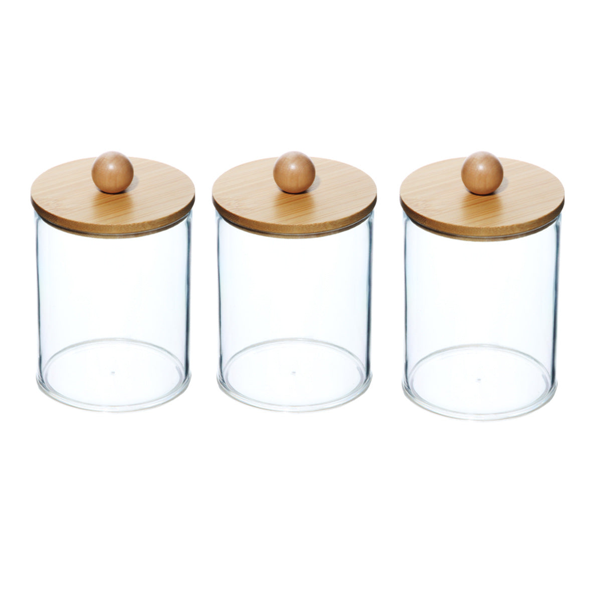 Bamboo Lid Vanity Jars Set