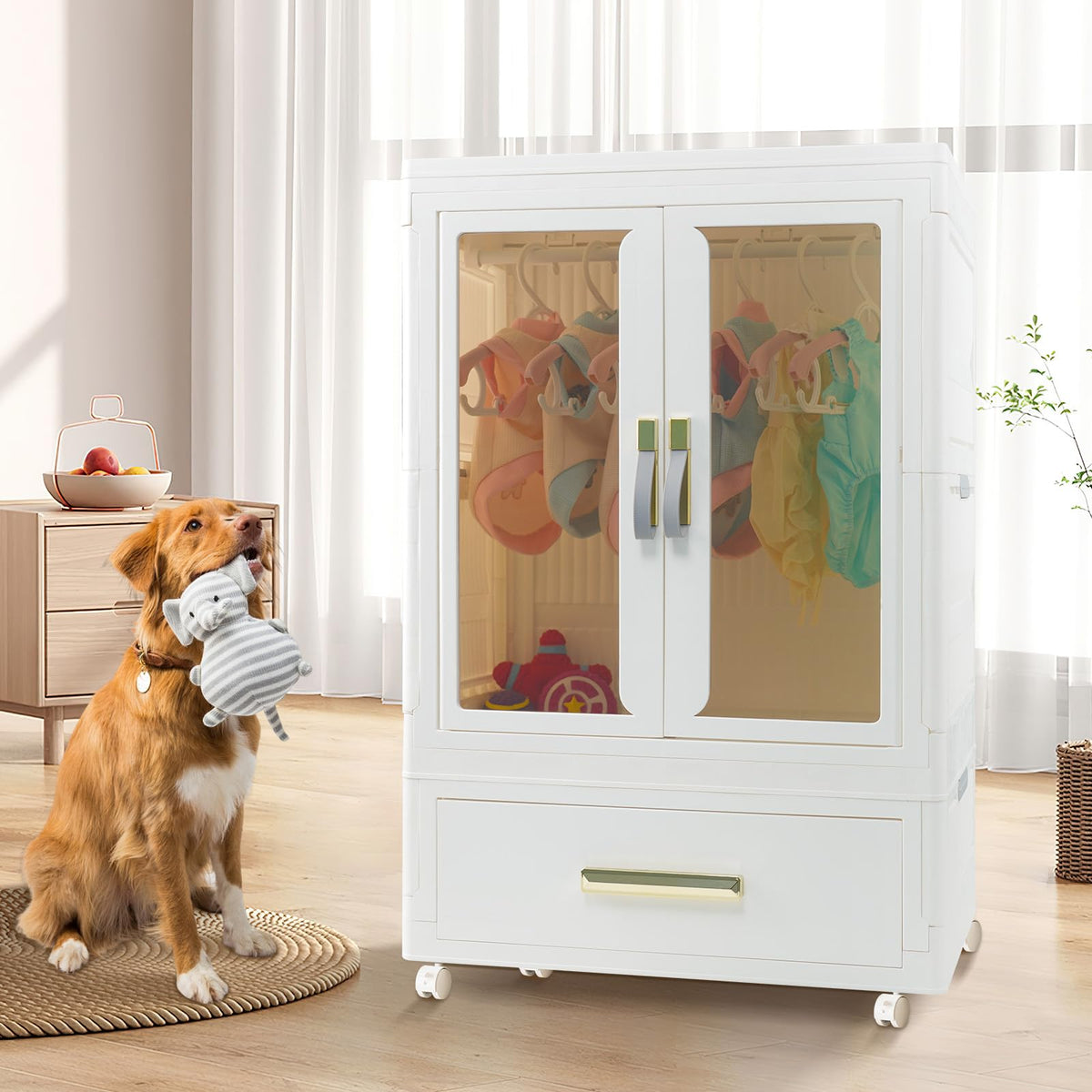 Modern Pet Wardrobe Closet with Drawer