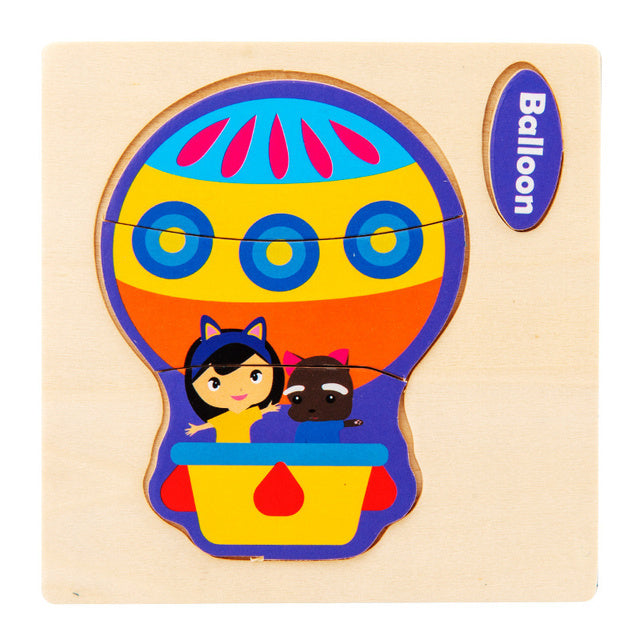 Eco-Friendly Wooden Animal & Vehicle Puzzle