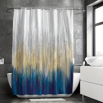 Navy Abstract Art Shower Curtain