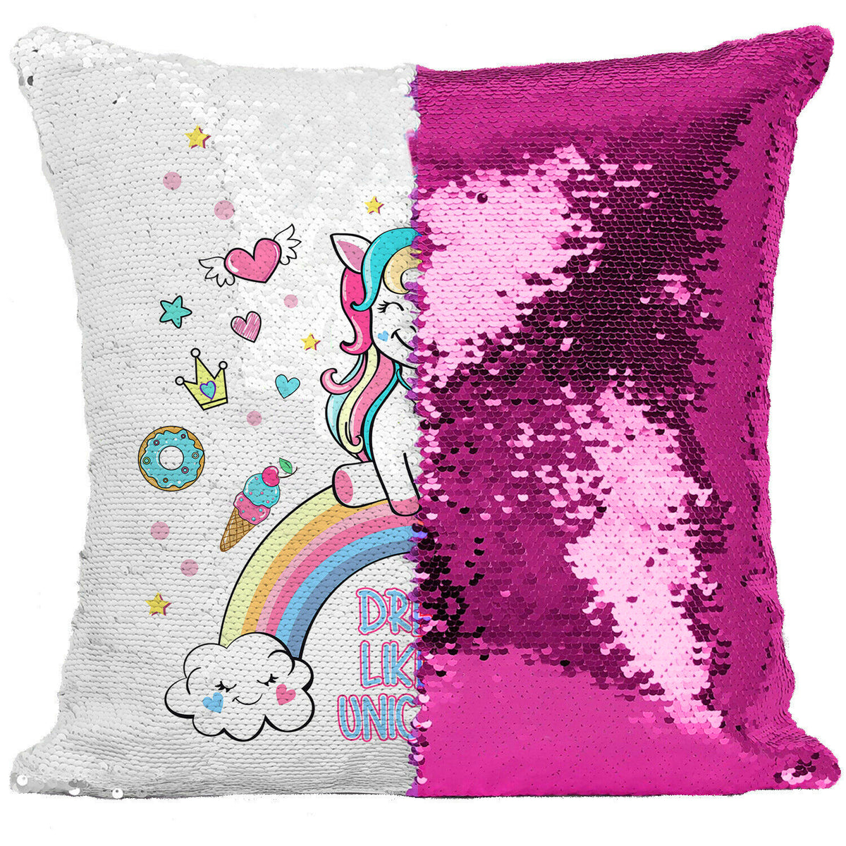 New Sequin Unicorn Print Pillowcase for Home Decor