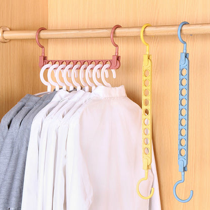Space‑Saving Nine‑Hole Clothes Hanger – Adjustable Closet Organizer