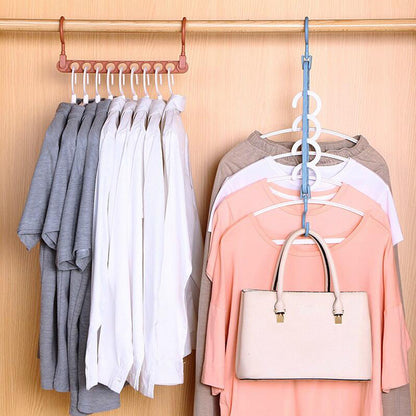 Space‑Saving Nine‑Hole Clothes Hanger – Adjustable Closet Organizer