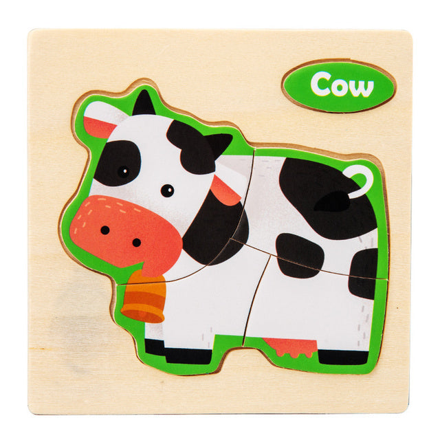 Eco-Friendly Wooden Animal & Vehicle Puzzle
