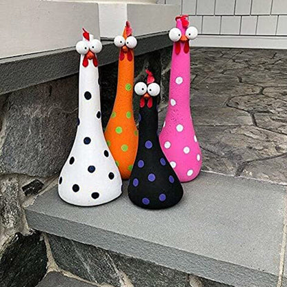 Garden Charm Long Neck Chicken Figures