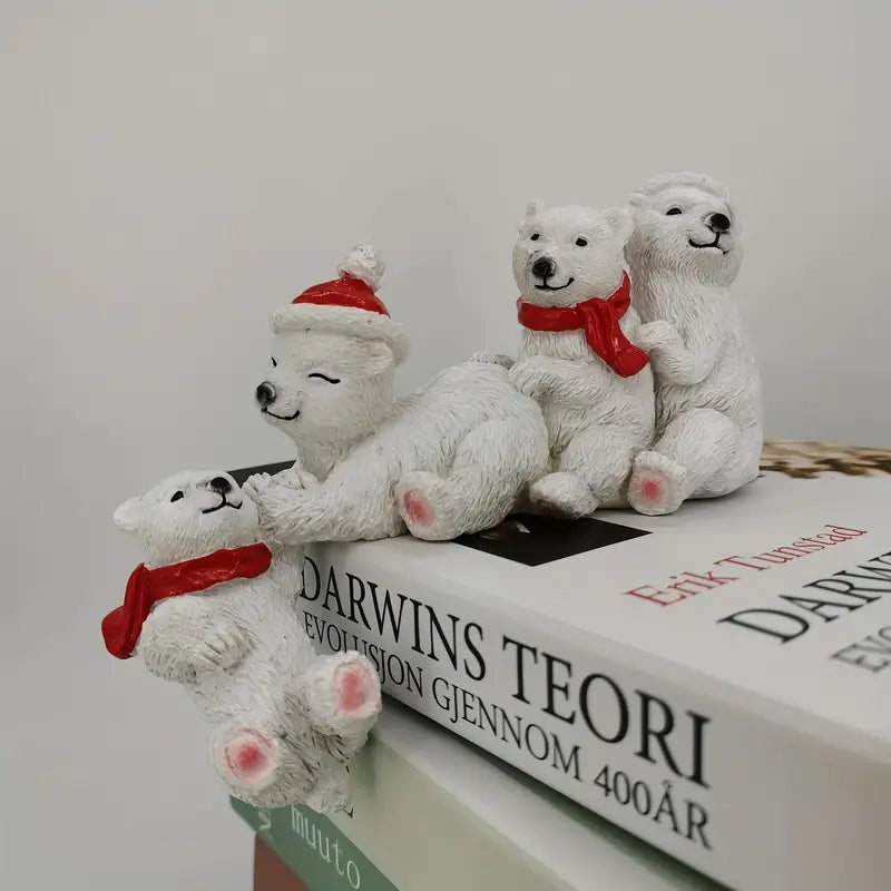 Cute Polar Bear Resin Statue for Home Decor
