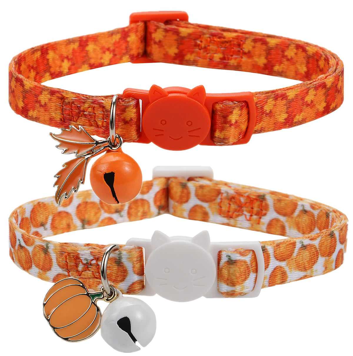 Autumn Pet Collar with Pumpkin Bells