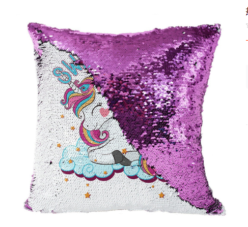New Sequin Unicorn Print Pillowcase for Home Decor