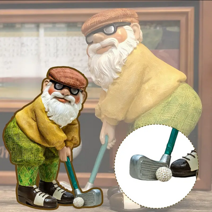 Golf-Themed Garden Gnome Statue