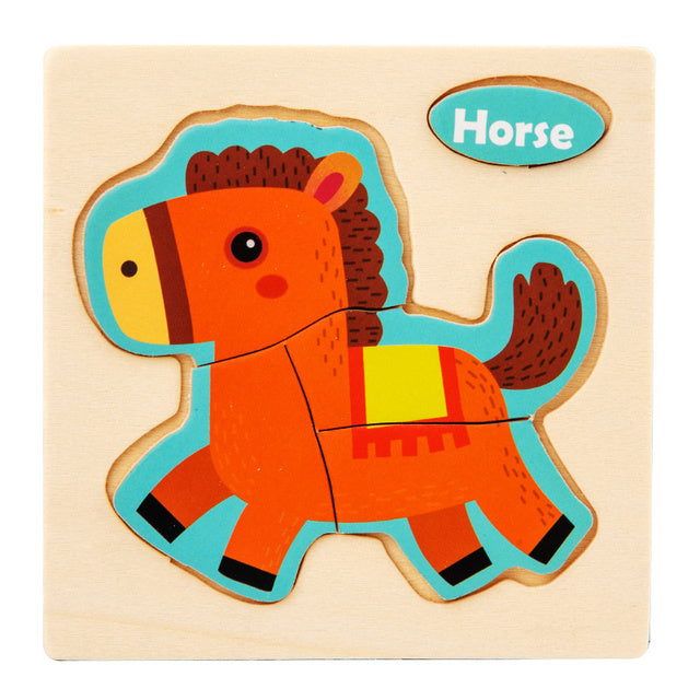 Eco-Friendly Wooden Animal & Vehicle Puzzle