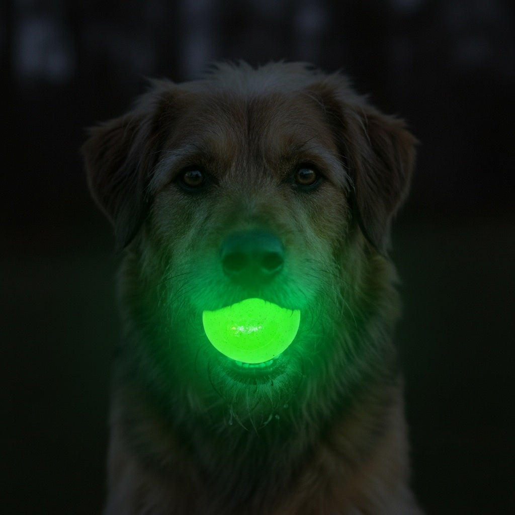 Glow-in-the-Dark Glitter Dog Balls, 2-Pack