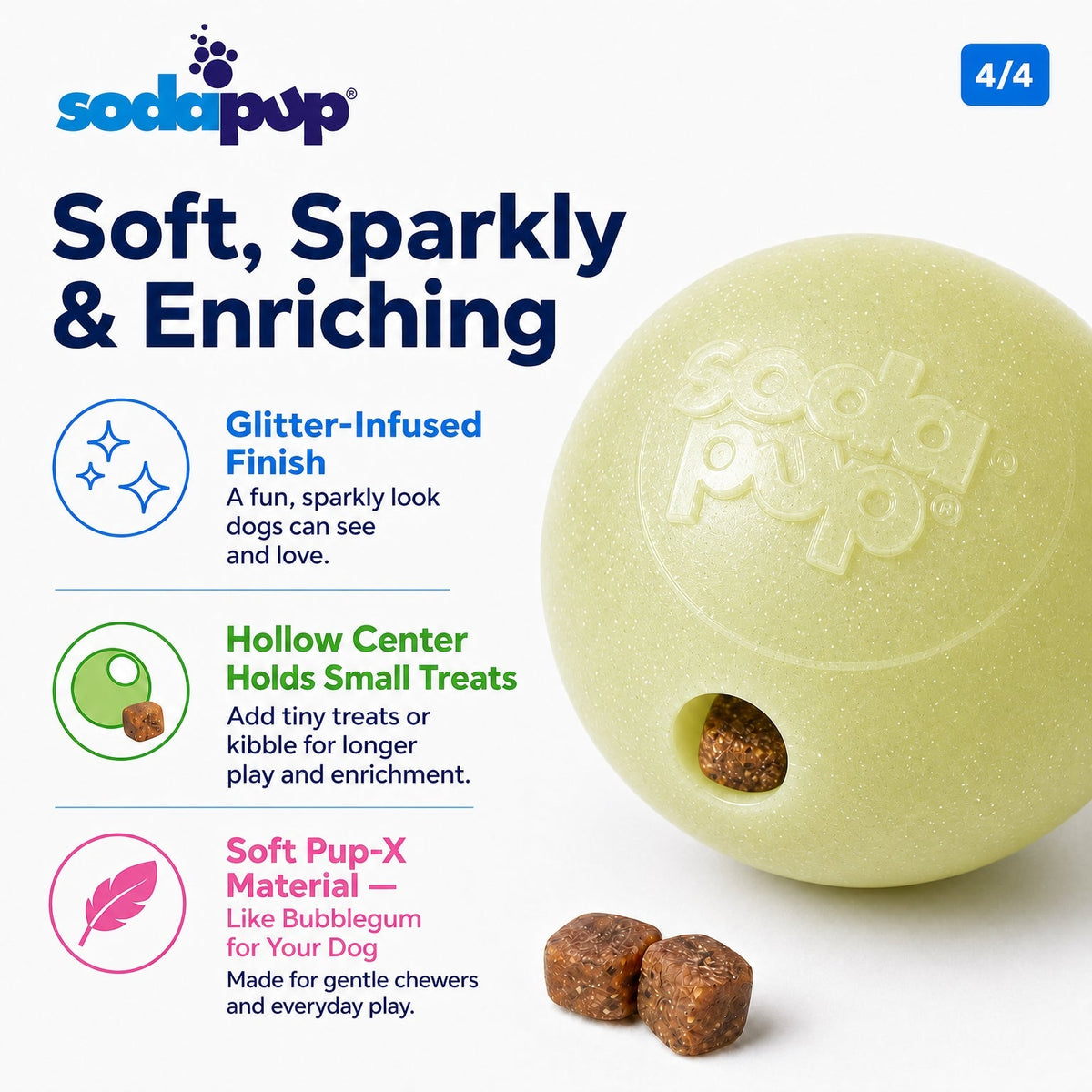 Glow-in-the-Dark Glitter Dog Balls, 2-Pack