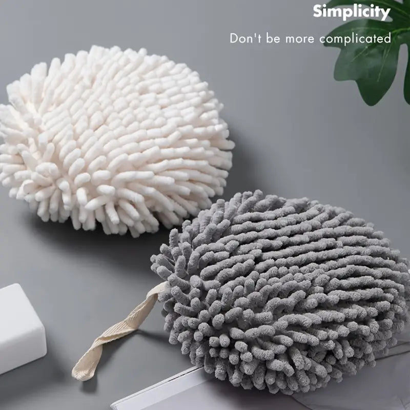 Chic Chenille Hand Towel with Hook