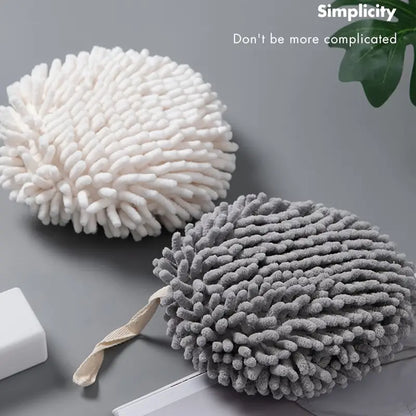 Chic Chenille Hand Towel with Hook