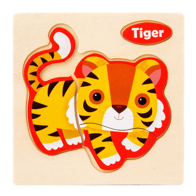 Eco-Friendly Wooden Animal & Vehicle Puzzle