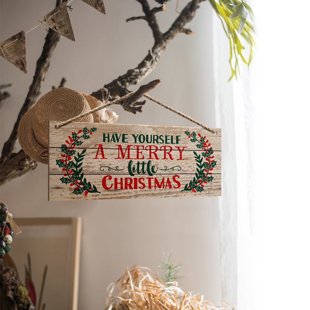 Holiday Cheer Wooden Hangings