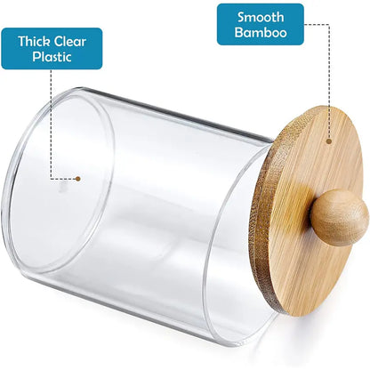 Bamboo Lid Vanity Jars Set