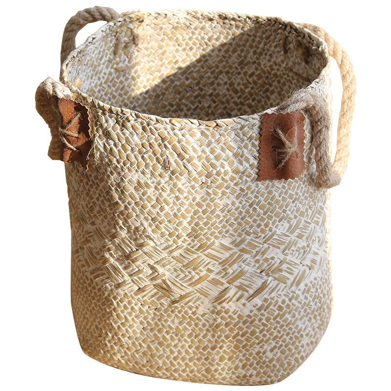 Handwoven Grass Storage Basket for Home Decor