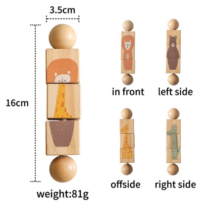 Toddler's Musical Wooden Animal Toy