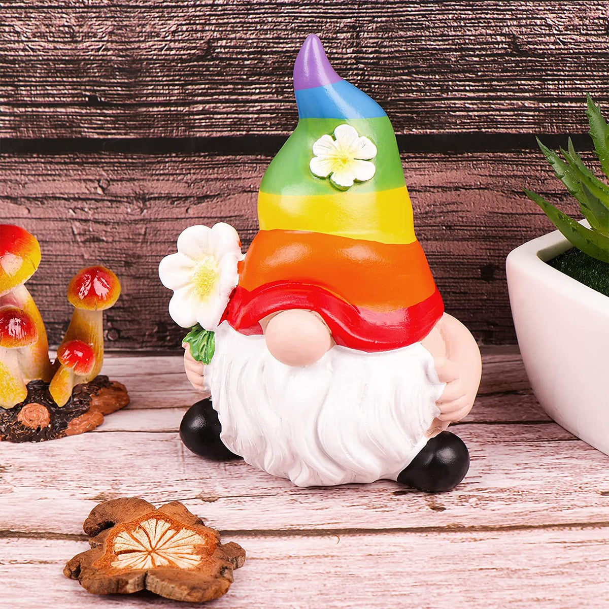 Colorful Garden Gnome Resin Statue
