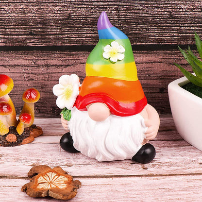 Colorful Garden Gnome Resin Statue