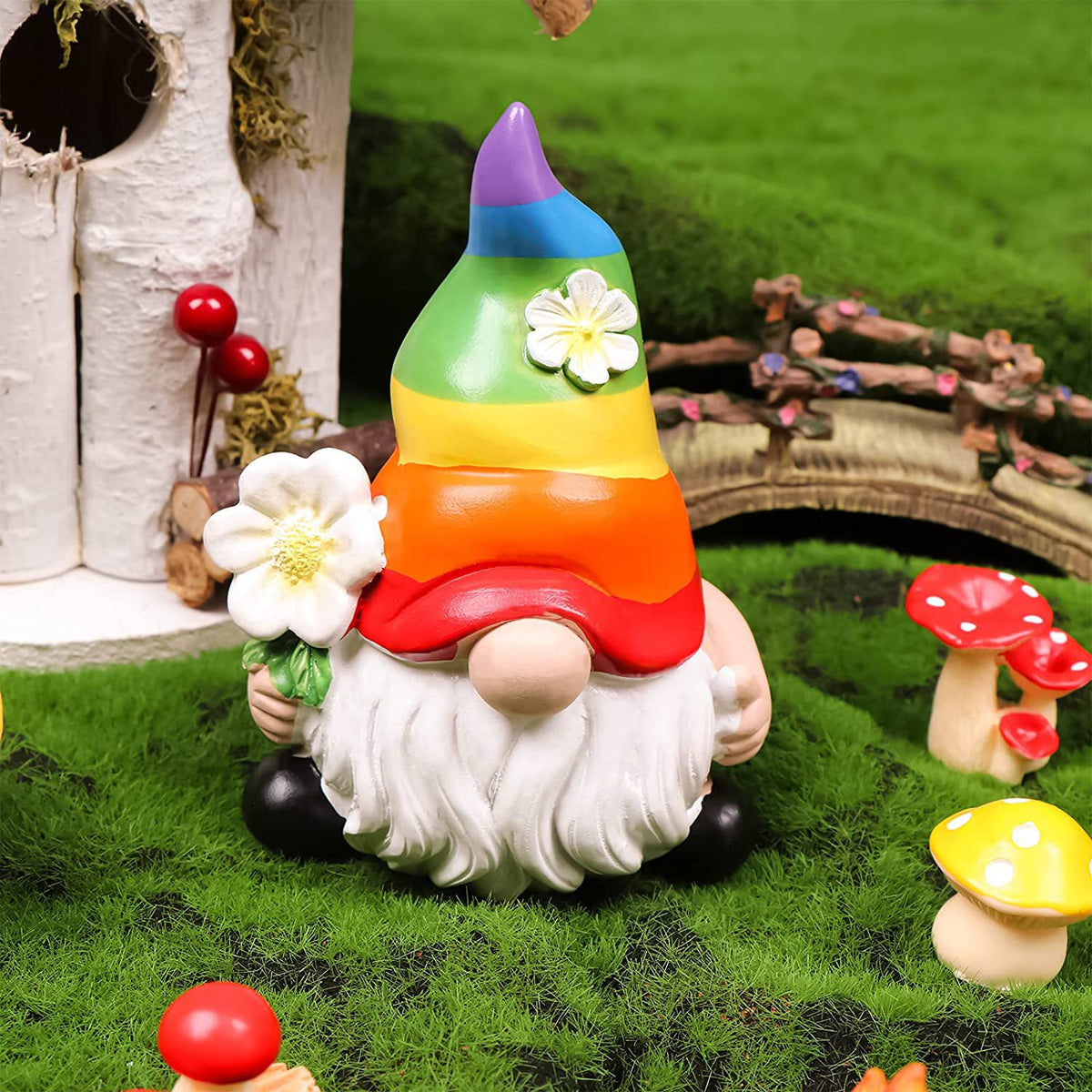 Colorful Garden Gnome Resin Statue