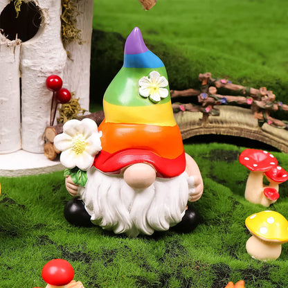Colorful Garden Gnome Resin Statue