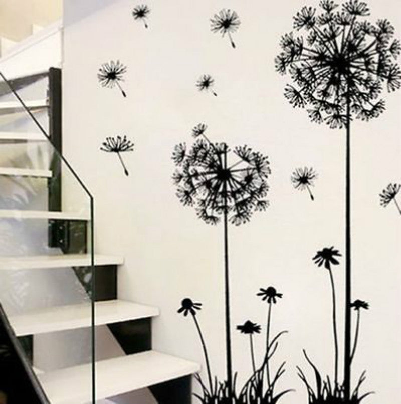 Black Dandelion Wall Stickers for Home Decor
