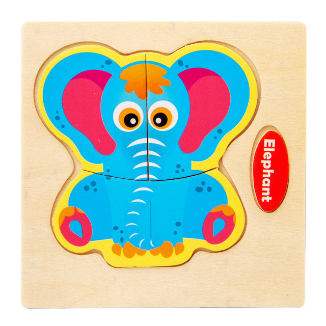 Eco-Friendly Wooden Animal & Vehicle Puzzle