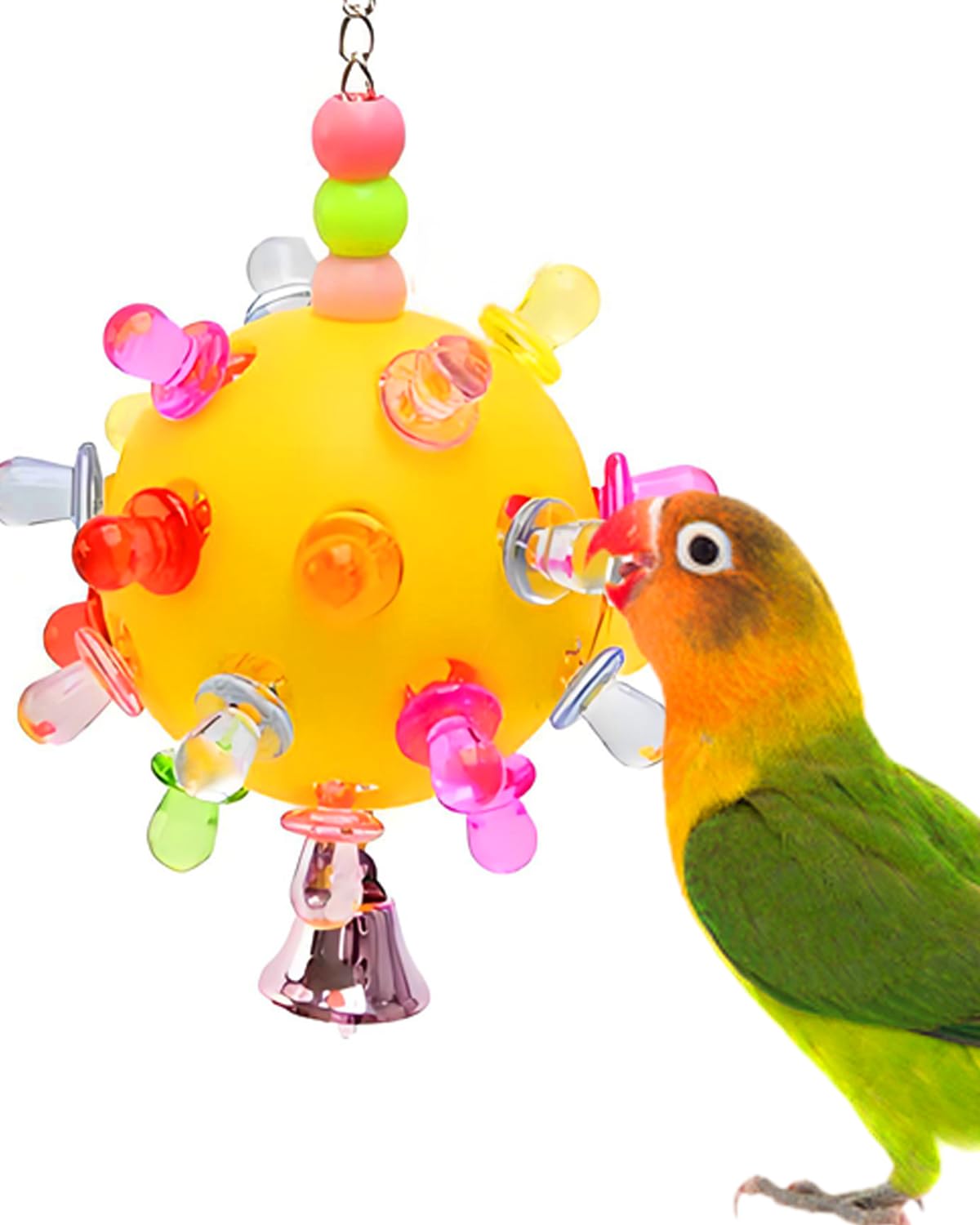 CTAILSOD Bird Toys Bird Chew Toys Conure Ball Toys Parakeet Foraging Hanging Toys Bird Cage Accessory for Mini Macaw Conure Lovebird Parakeet Eclectus Cockatiel Small and Medium Birds